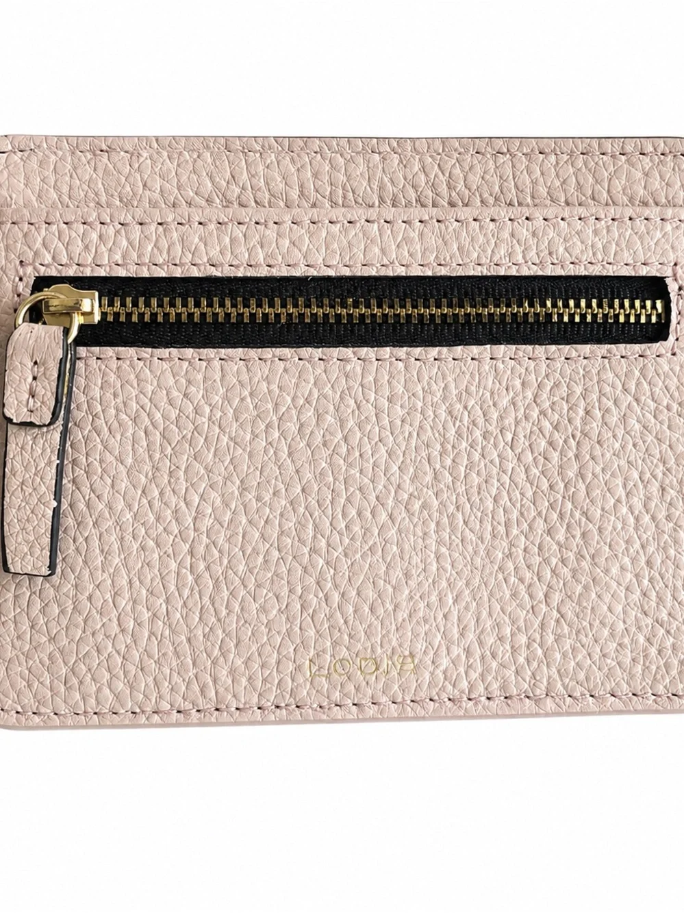 Lodis Blush Pink Pebbled Leather Card Wallet